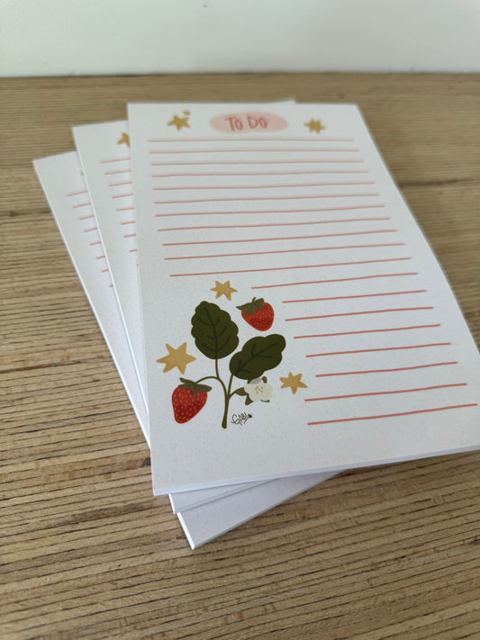 Strawberries Notepad - Large