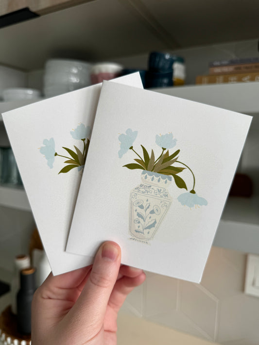 Blue Vase Greeting Card