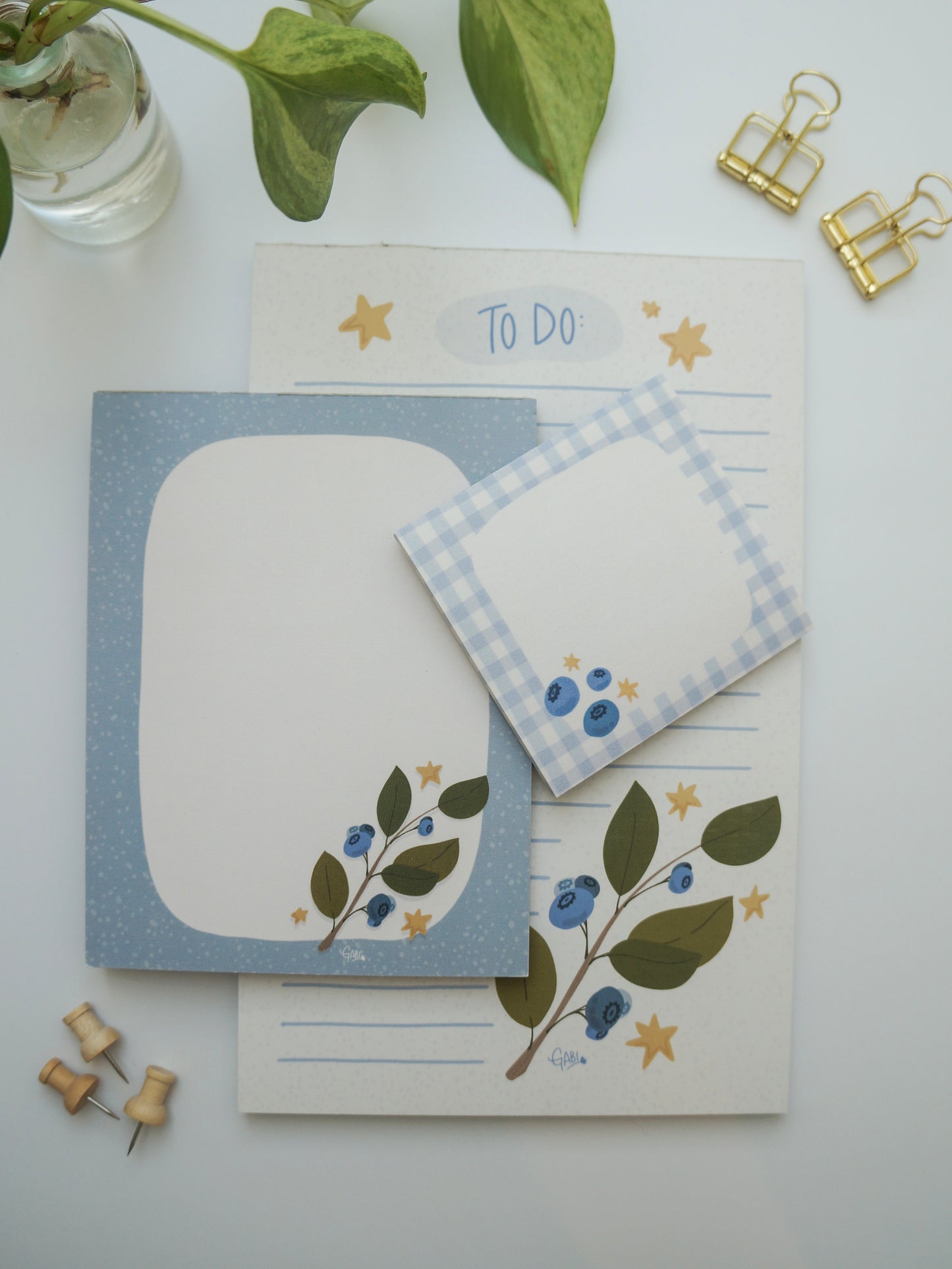 Blueberry Gingham POST-IT Notes