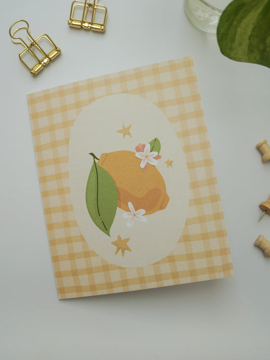 Lemon Gingham Greeting Card