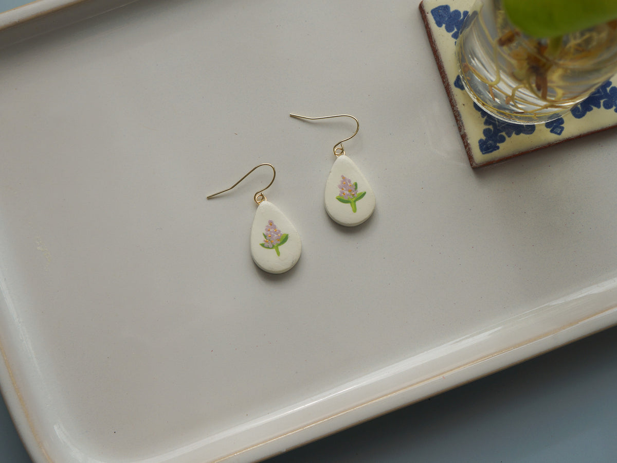 Clay Earrings - Lilacs