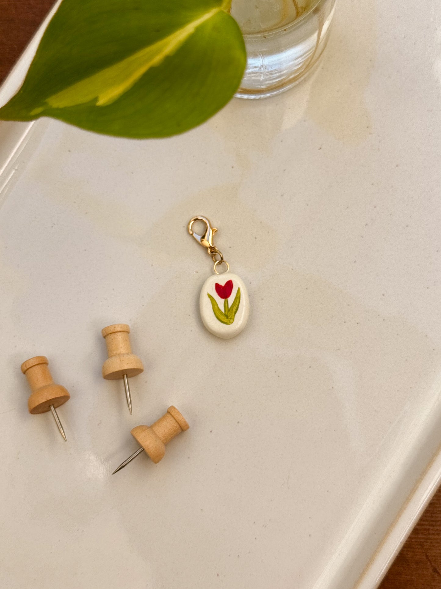Clay Charm - Painted Flowers