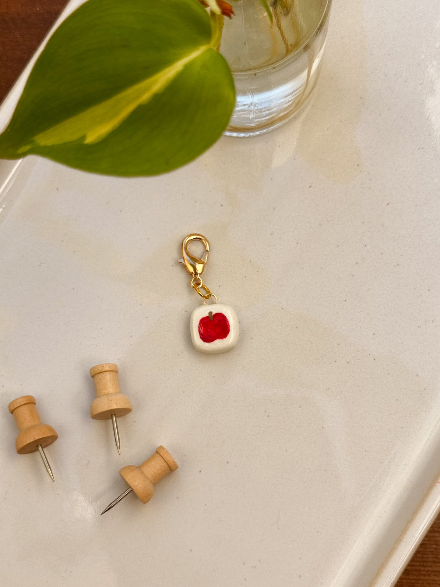 Clay Charm - Apple and Core