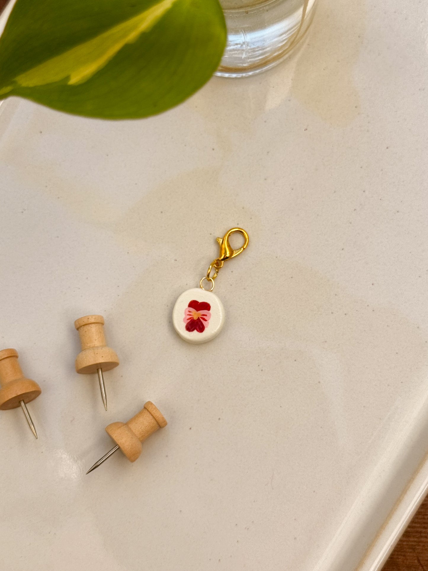 Clay Charm - Pansy