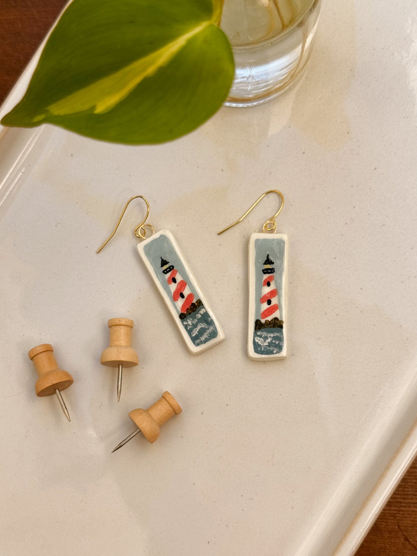 Clay Earrings - Lighthouse Panel