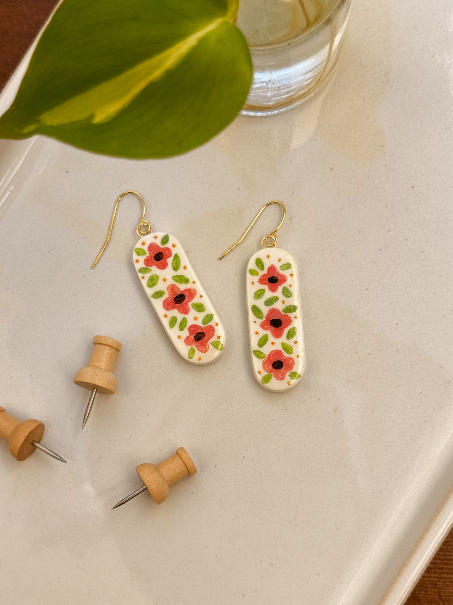 Clay Earrings - Poppy Stack