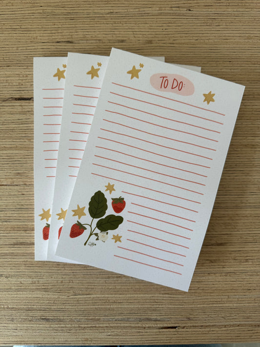 Strawberries Notepad - Large