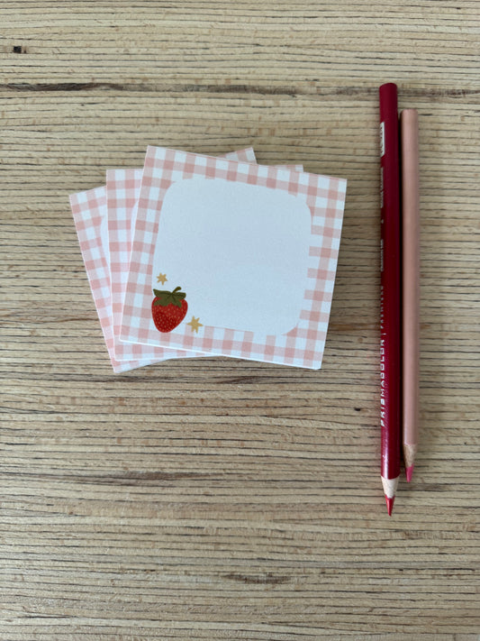 Strawberry Gingham POST-IT Notes