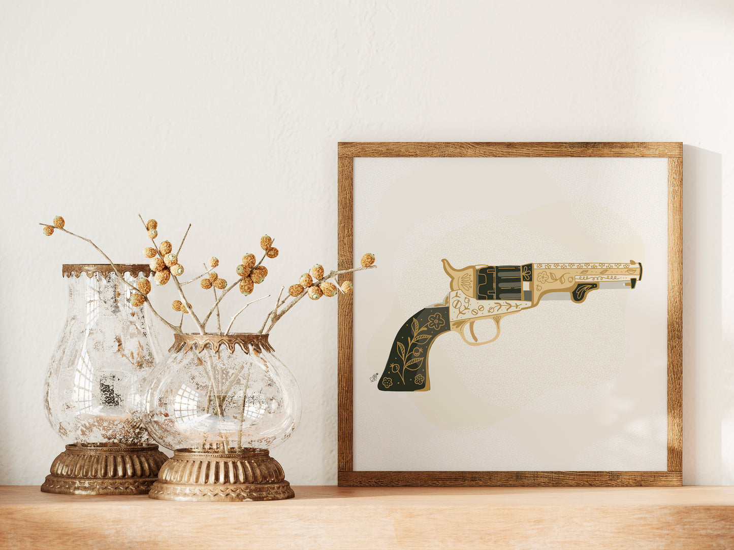 Outlaw Print: Revolver - Black