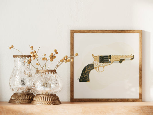 Outlaw Print: Revolver - Black