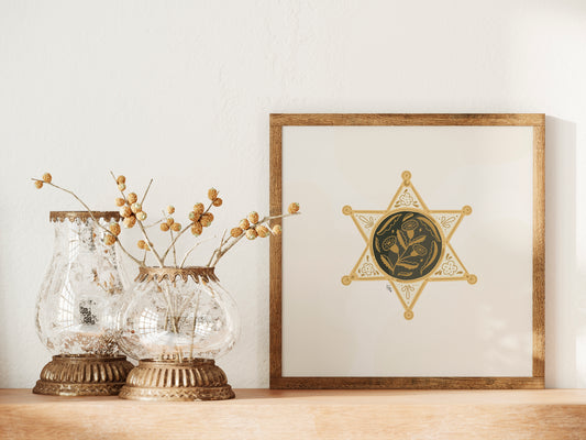 Outlaw Print: Sheriff Star - Black