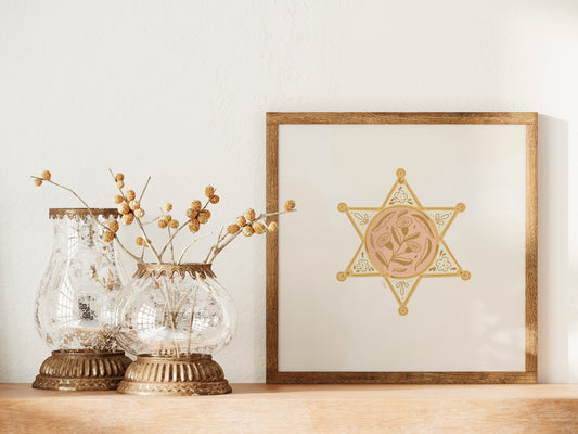 Outlaw Print: Sheriff Star - Pink