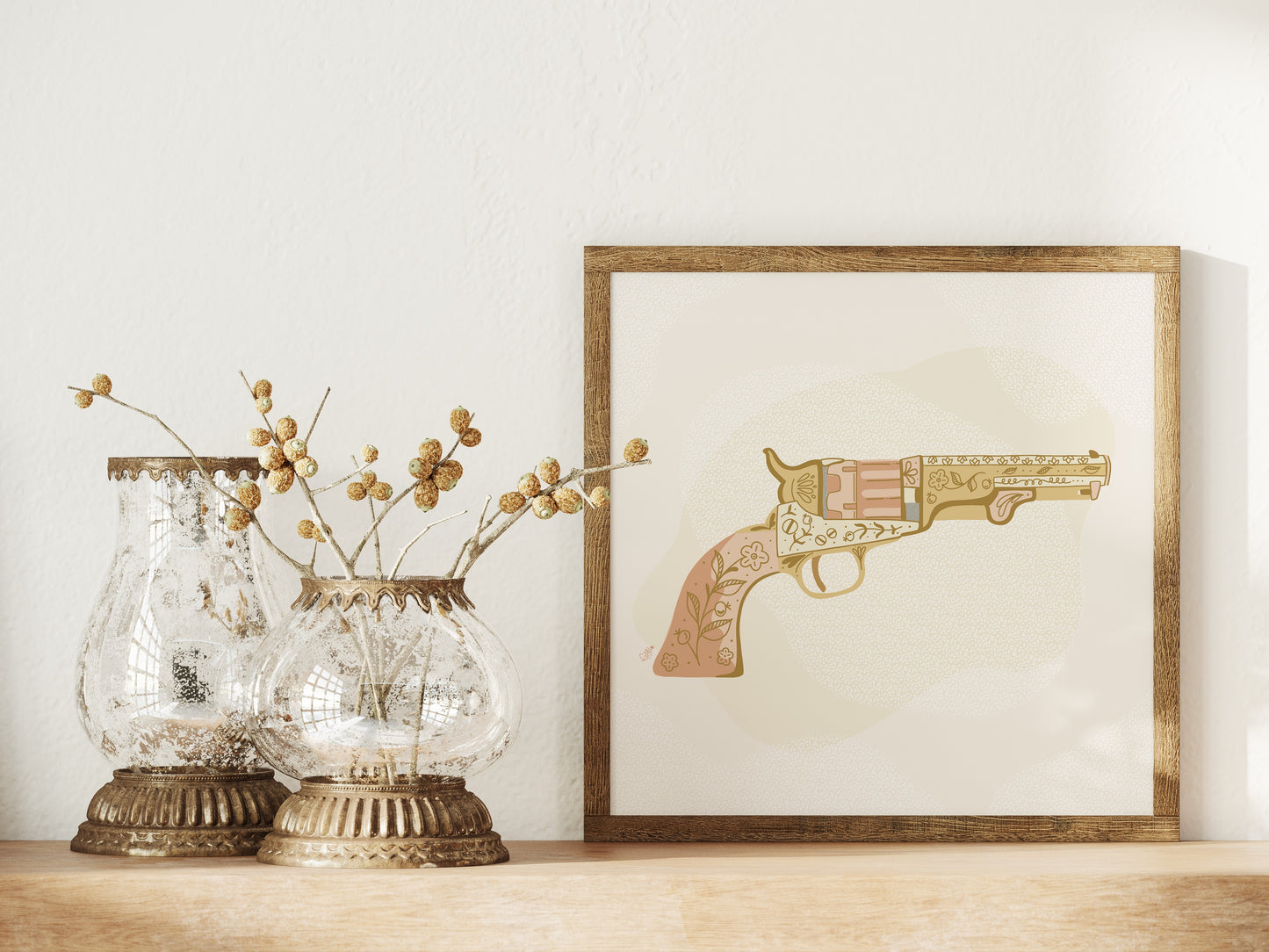 Outlaw Print: Revolver - Pink