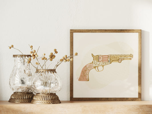 Outlaw Print: Revolver - Pink